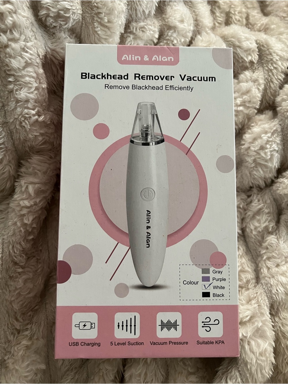 White Blackhead Remover Vacuum - USB Rechargeable Pore Cleaner